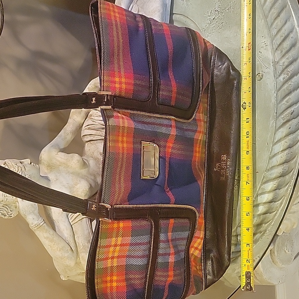 L.A.M.B. Gwen Stefani Plaid Leather  Satchel Shoulder Bag Designer Celebrity  75 - Picture 15 of 15